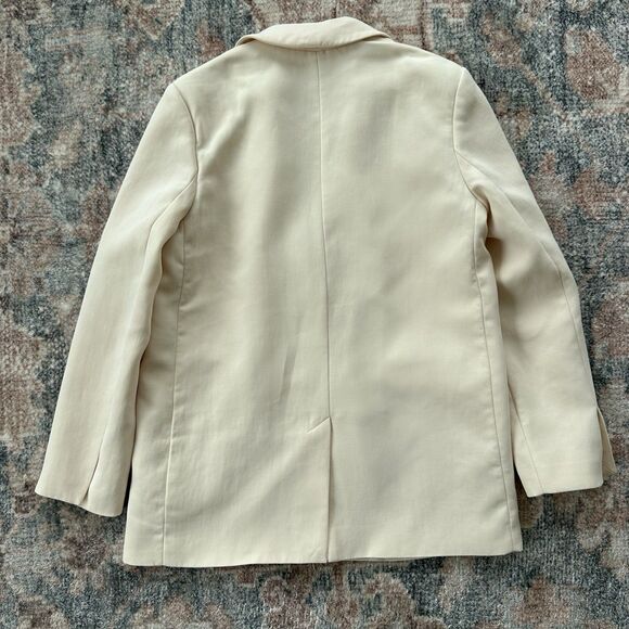 BLOGGER FAV ZARA Vanilla Straight Cut Blazer with Pockets Small Shoulder Pads - Picture 14 of 14